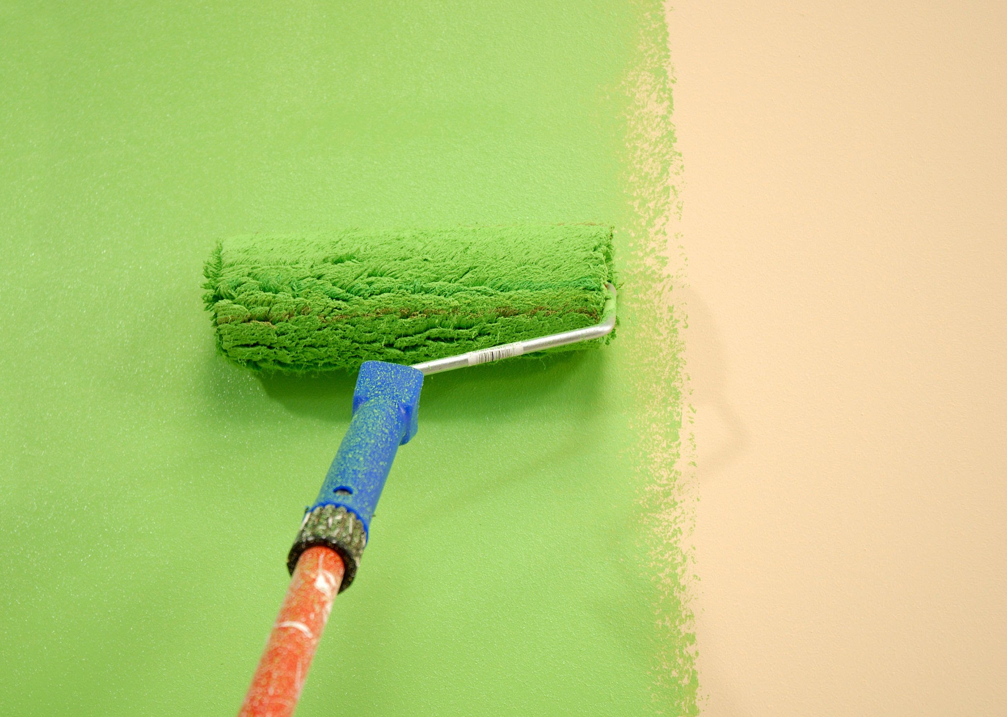 green wall painting